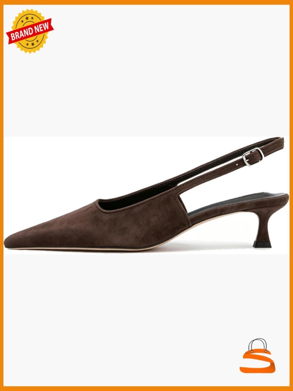 Pointed Toe Slingback Kitten Heels Low Heel Pumps Dress Shoes